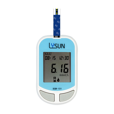 CE Plástico Diabetes Plástico Glucometro Digital Glucometro Sangue, Kit de Monitoramento de Glicose no Sangue Máquina de Teste de Glicose no Sangue para Casa e Hospital